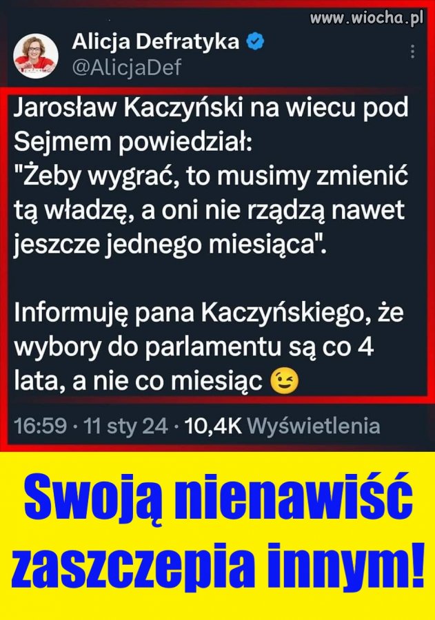 Chyba pomylił wybory z ''miesięcznicą''