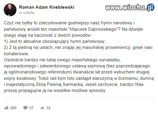 Knebel dla kapelana narodowców