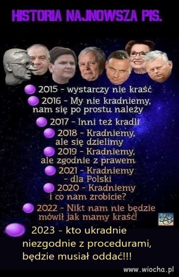 Czarna lista złodziei bo im się po prostu należało  jako rzekła Babeszydlo oborowa