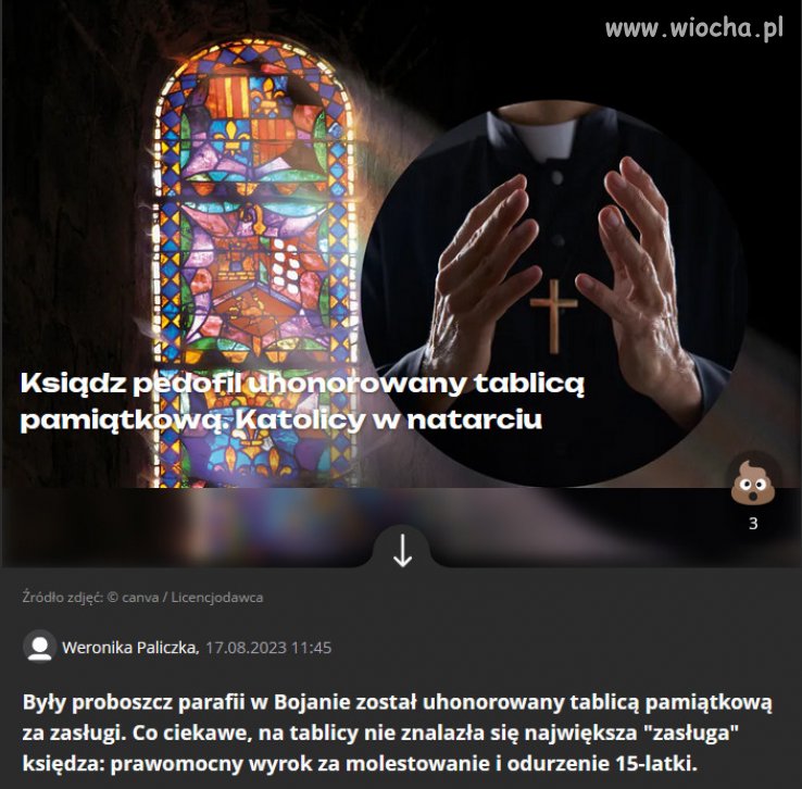 Tablica pamiątkowa dla pedofila