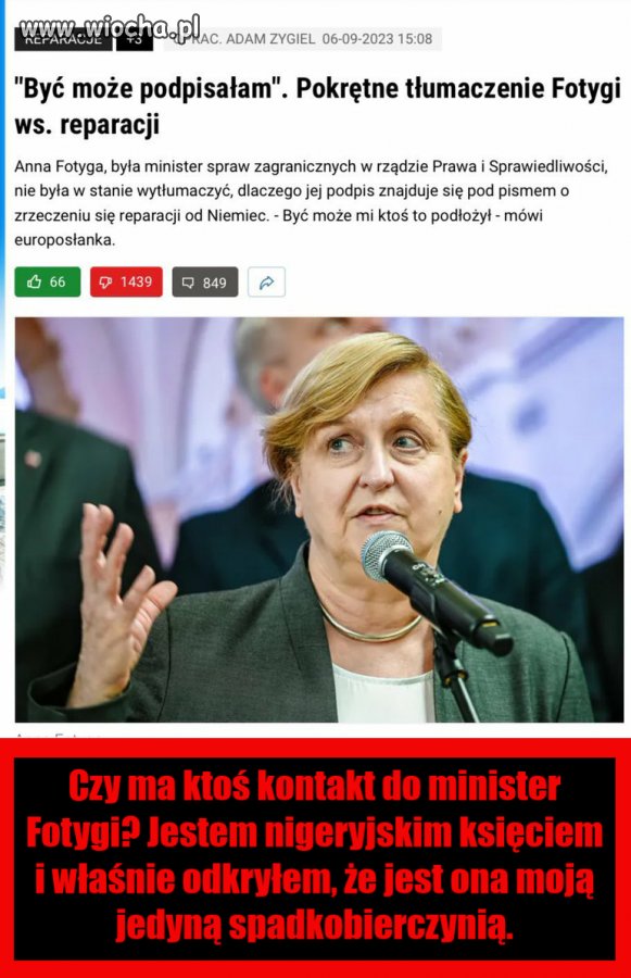 Chodzą słuchy, że podobno Schreiber podłożył do podpisu