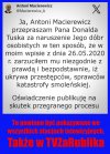 Z ''głębi serca'' płynące przeprosiny