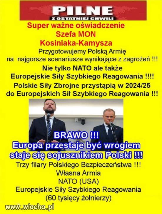 Co na to PiS i Macierewicz, którzy zniszczyli armie?