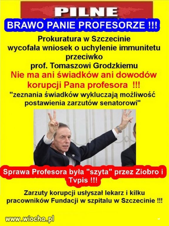 UBekom PiSu nie udało się "wrobić" prof. Grodzkiego!