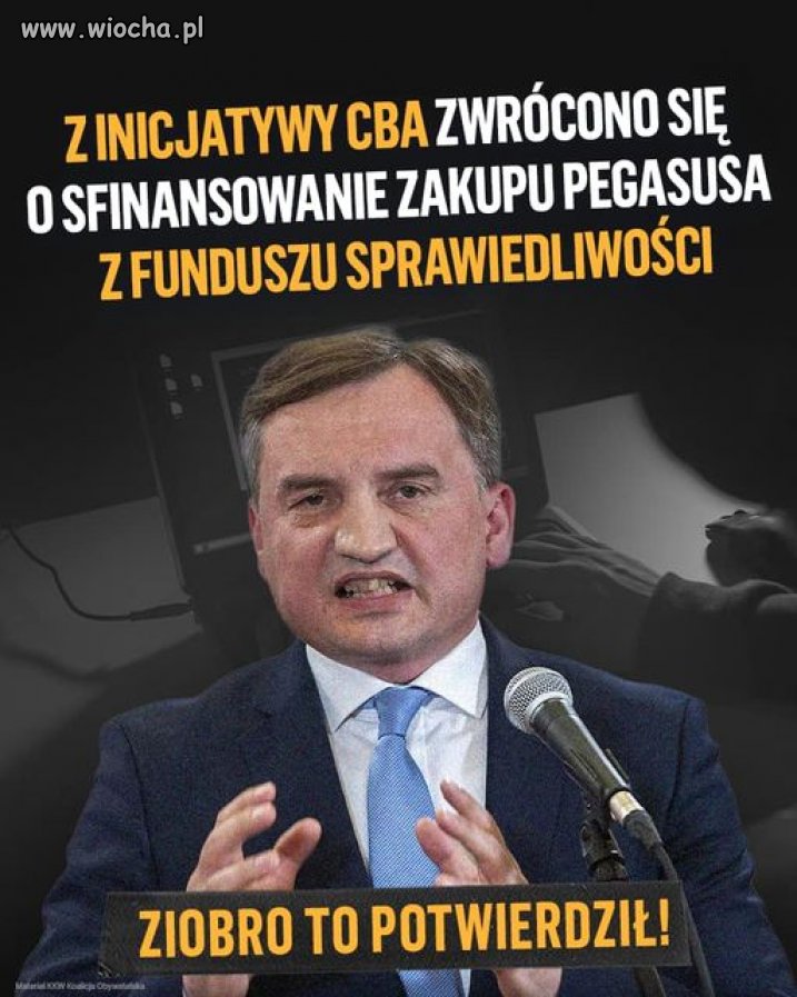 Ziobro zamiast pomagać ofiarom przestępstw wydał pieniądze na Pegasusa