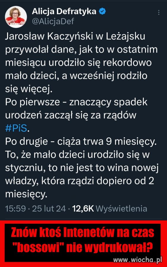 Znów ktoś Intenetu na czas mu nie wydrukował