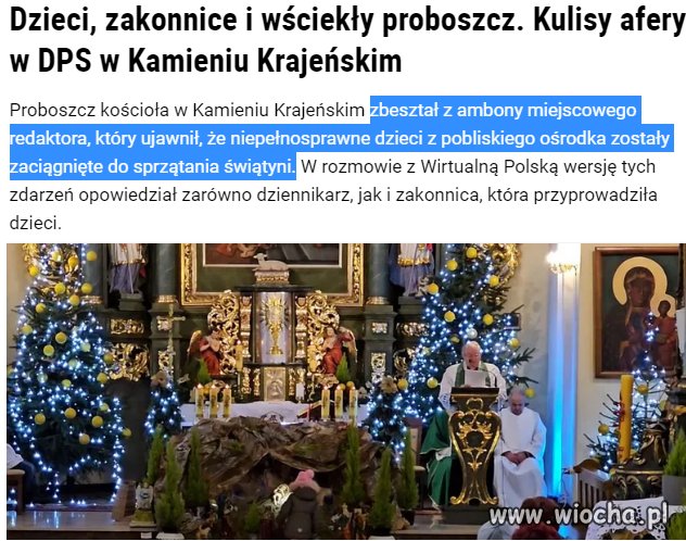 Jak zwykle w kościele to sami święci