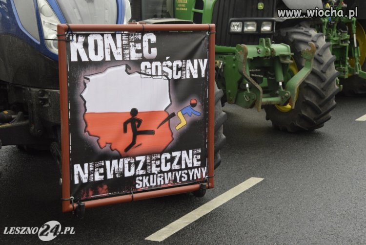 Kolejny "wspaniały" baner na proteście rolnyków