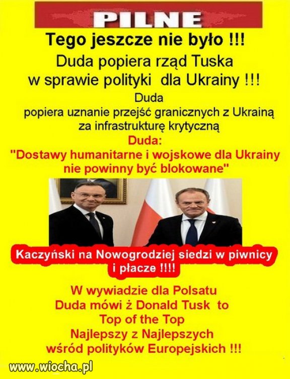 Ale się porobiło...Takie jaja! Coś takiego. Zmiana frontu?