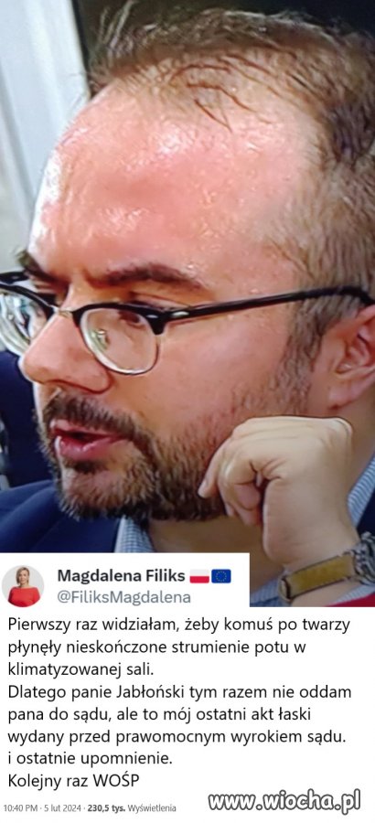 Przerażenie pisowskiego aparatczyka