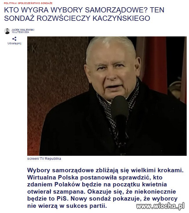 Sondaż pokazuje, że  aż 40,1 proc. – wskazało na KO.