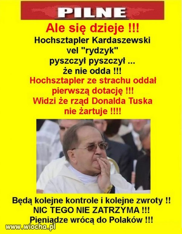 Hochsztapler ze strachu oddał  pierwszą dotację !!!