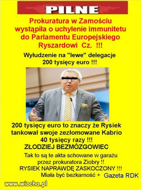 Skandal!  Przeciez to "krysztal" PiSu, koles Kaczynskiego!