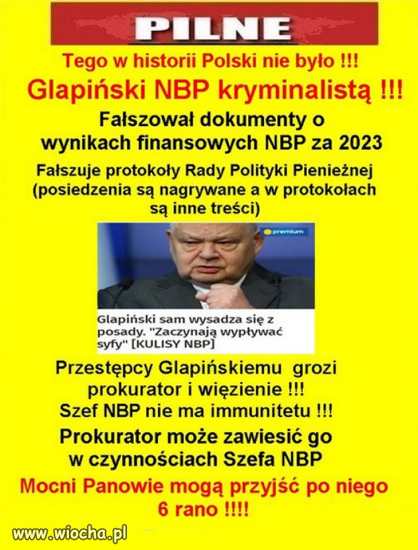 Glapiński NBP oszust i kryminalista !!!