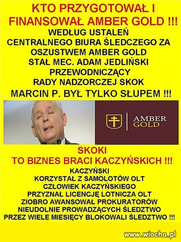 Amber Gold to afera Kaczyńskiego i SKOKÓW  ...