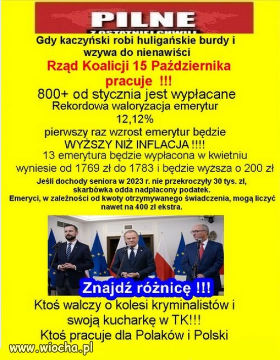 Kiedy Kaczyński urządza burdy i zamieszanie, rząd pracuje!