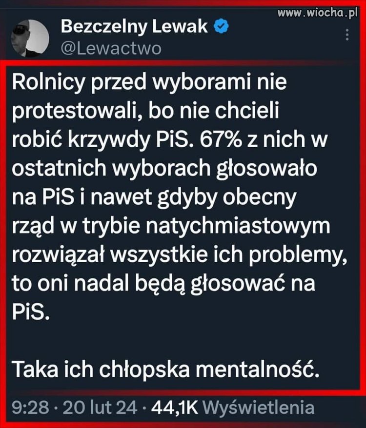 Taka ich chłopska mentalność...