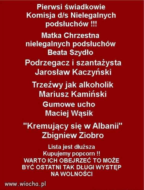 Będzie się działo...podejrzewam zbiorową amnezję!