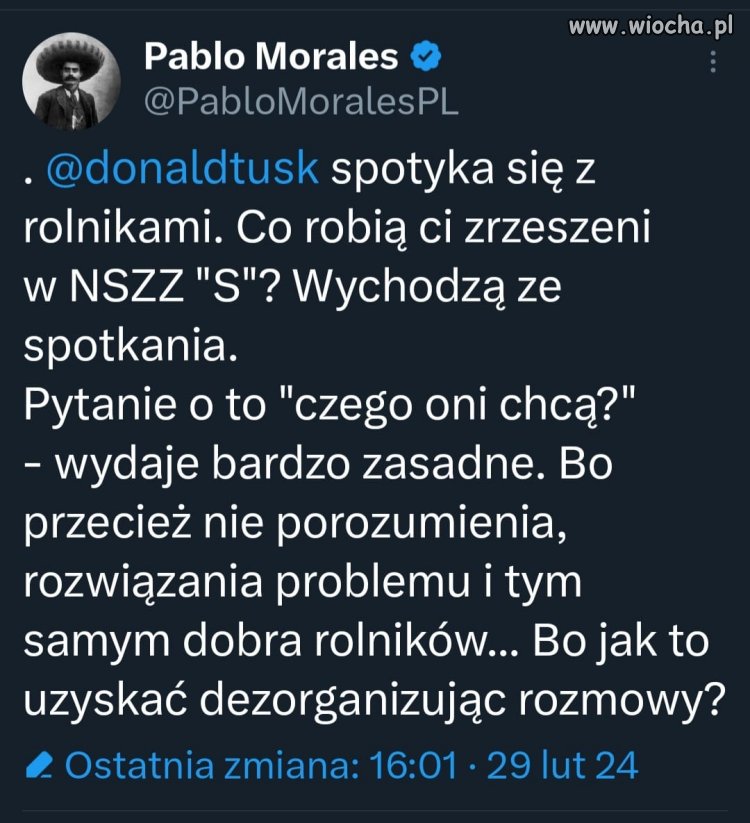 Celem psełdo-rolników z NSZZ  S  nie jest szukanie porozumienia