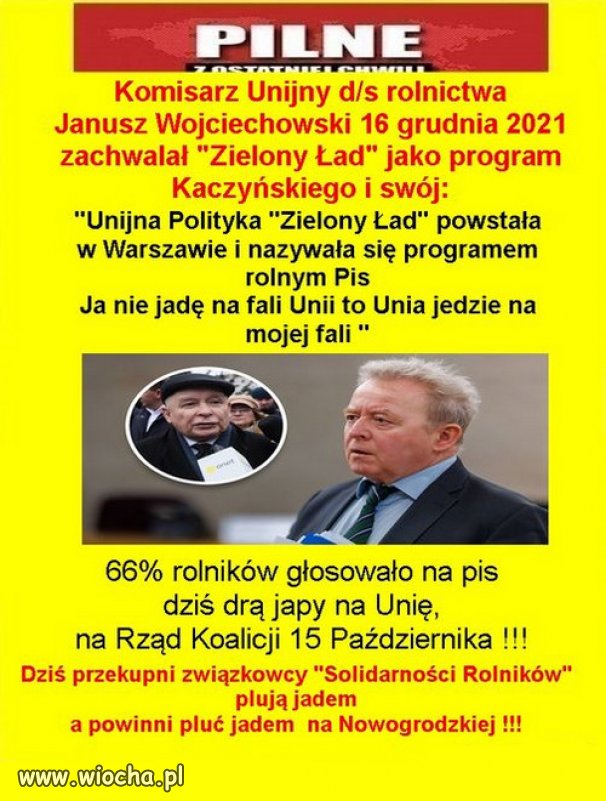 Teraz Pis robi ustawke z "Protestami rolnikow"...