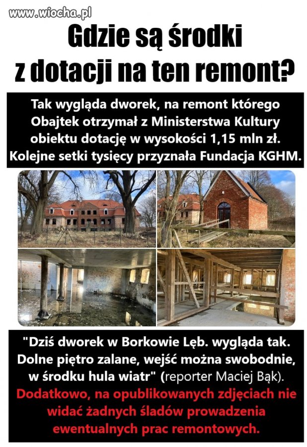 Gdzie są środki otrzymane z kasy państwa na ten remont?