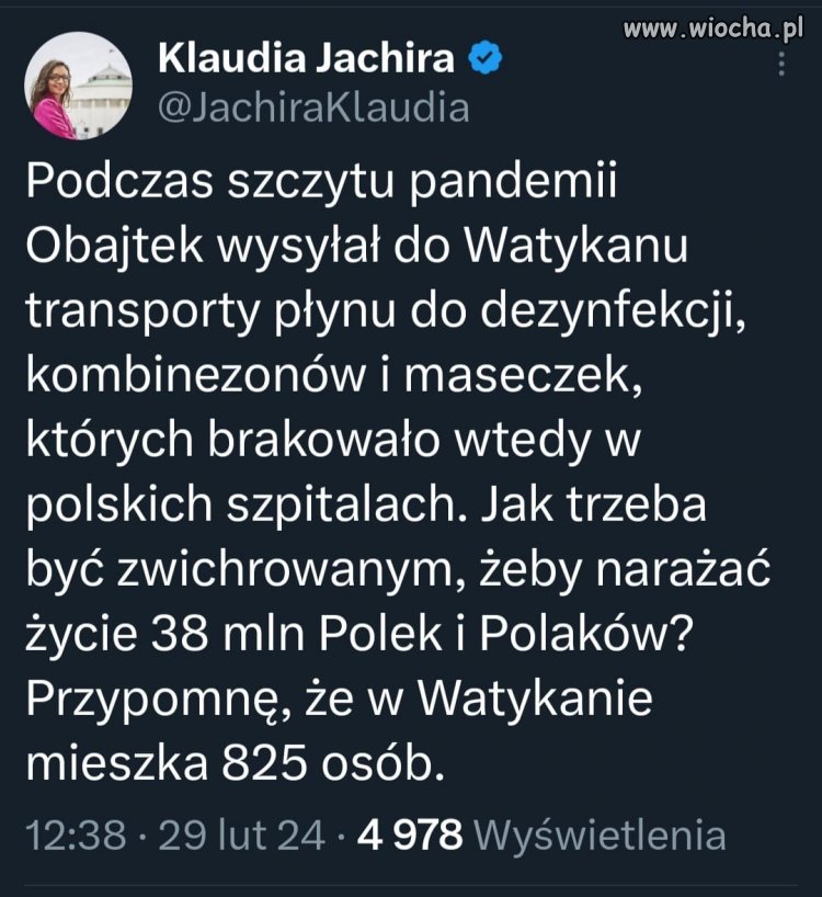 Jak trzeba być zwichrowanym, żeby narażać życie 38 mln Polek i Polaków?