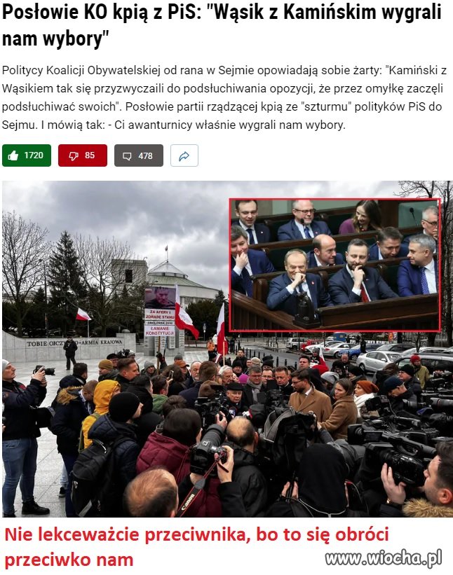 Nie lekceważcie przeciwnika przed wyborami