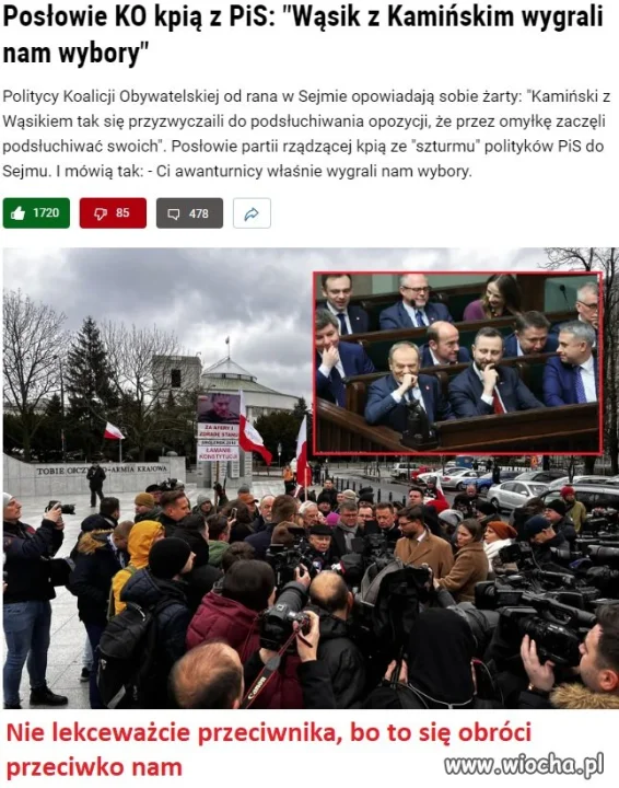 Nie lekceważcie przeciwnika przed wyborami