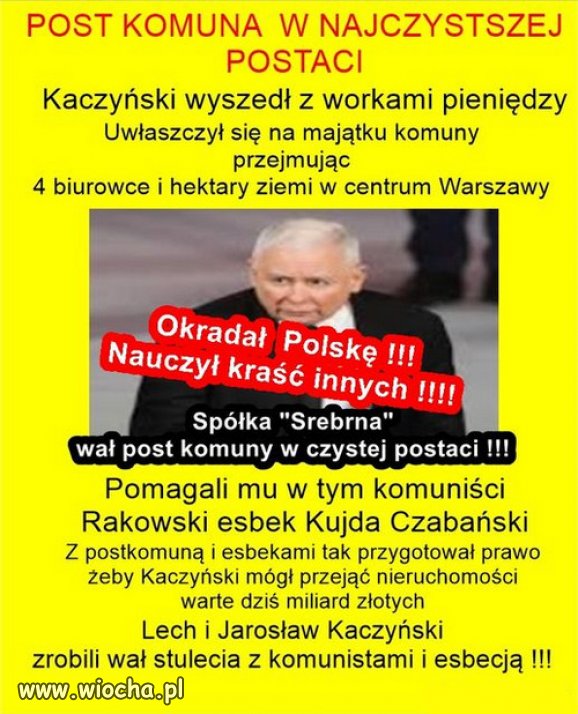 "Kaczyński wyszedł z workami pieniędzy z z pierwszych lat III RP
