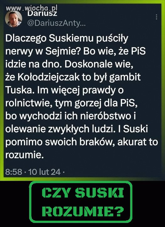 Suski rozumie