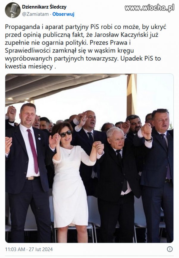 Całkowity upadek PiS to kwestia miesięcy.