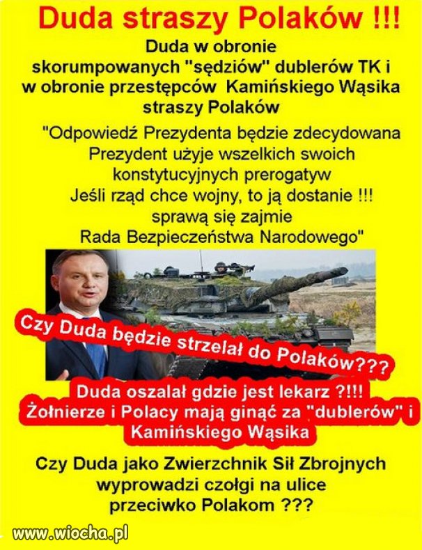 Jak daleko posunie sie szalenstwo Kaczynskiego i Du*py?