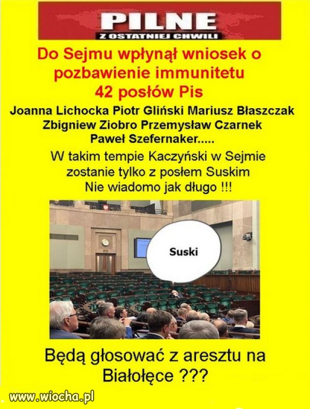 Kaczyńskiego w sejmie też nie będzie, ostatnie się tylko caryca