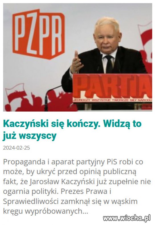Kaczyński stracił władzę, o której myślał że będzie dożywotnia.