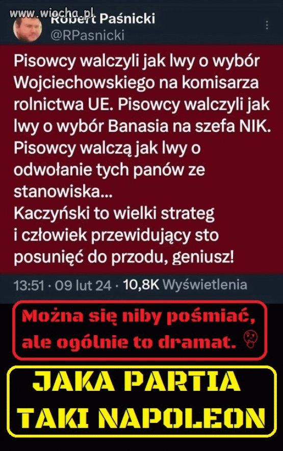 Kaczyński chciał być Napoleonem