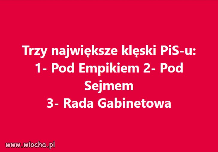 Dzien jak co dzien...kolejne kleski PiSu Kaczynskiego!