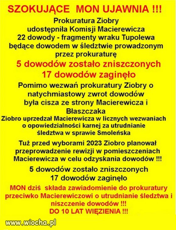 Koniec blaznowania wariata Macierewicza!!! 