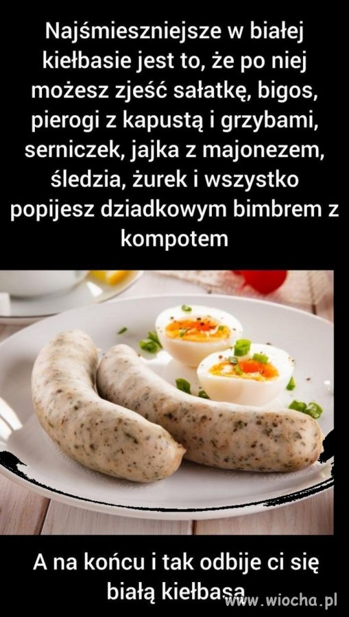 Biała kiełbaska na święta
