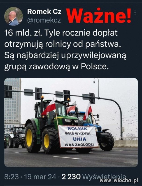 "Biedny jak rolnik"