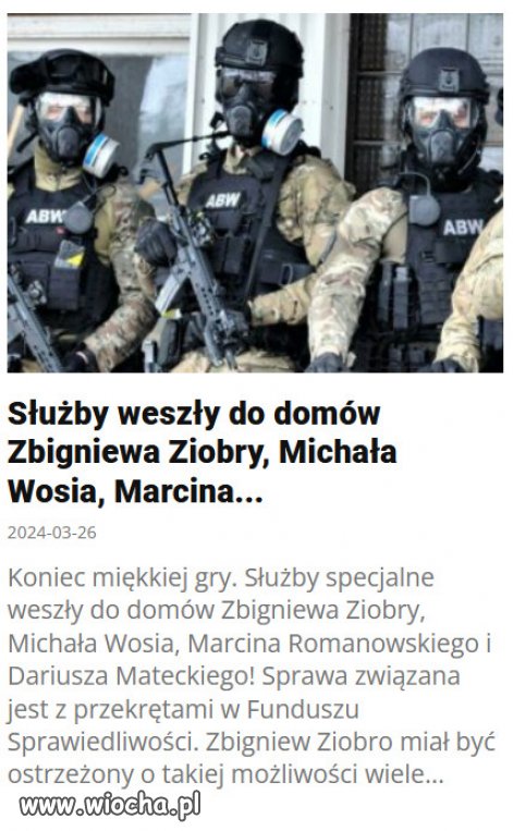 O wejściu agentów poinformował… Patryk Jaki.