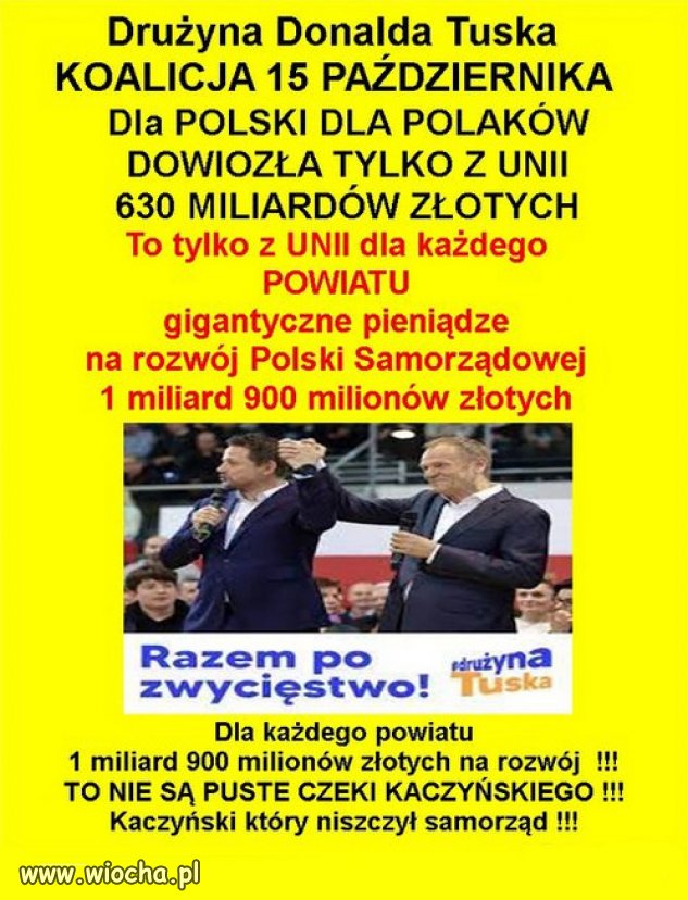 Kaczynski przez 8 lat tylko obiecywal, a Tusk realizuje!