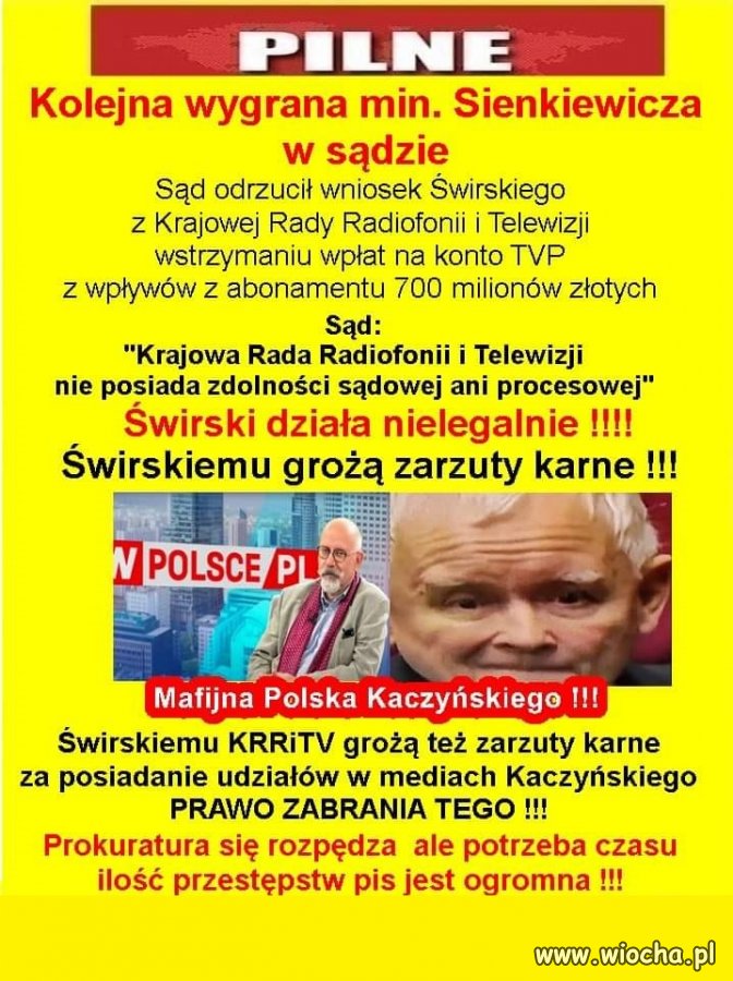 Świrów należy izolować. Także tego ...
