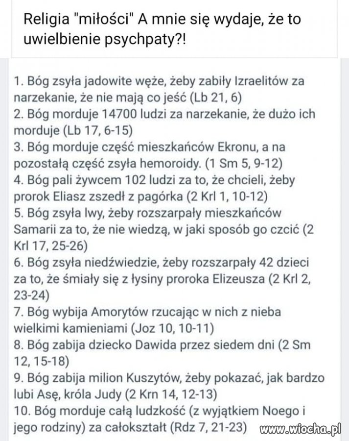 I taka to religia miłości bliźniego