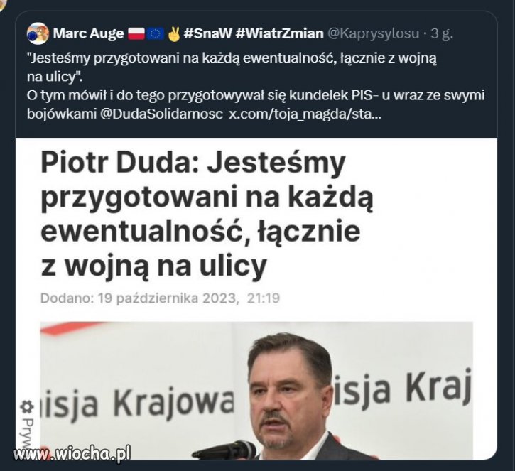 Dzisiejsza zadyma to nie przypadek i nie prowokatorzy, 