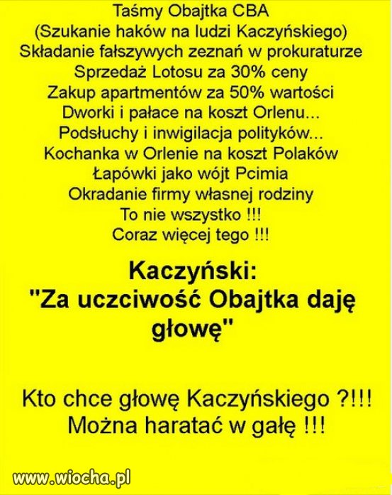 Kaczynski: "Będziemy rządzić  Polską, jak Obajtek Pcimiem"