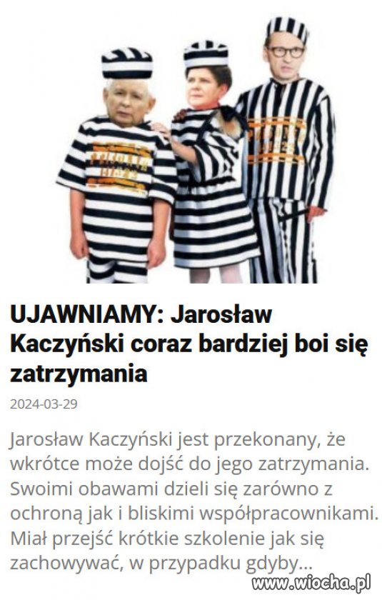 Kaczyński ma się panicznie bać zatrzymania!