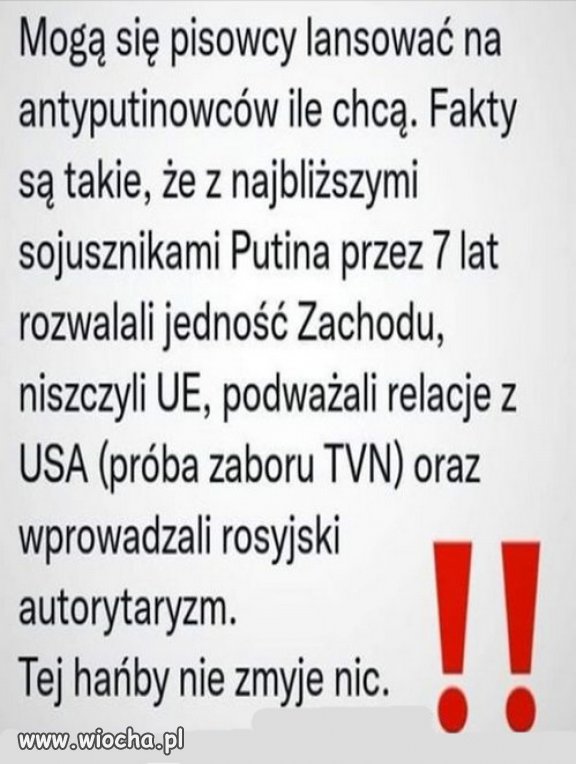 PiS to Putinowcy Stachnowcy ‼️‼️