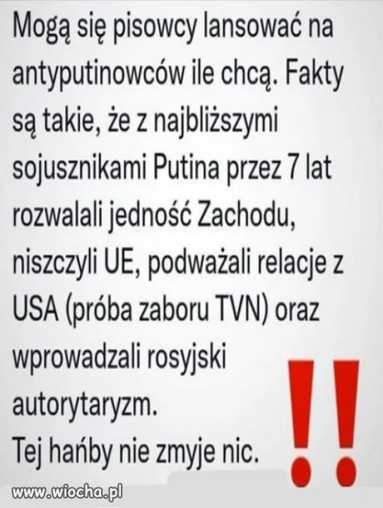 PiS to Putinowcy Stachnowcy ‼️‼️