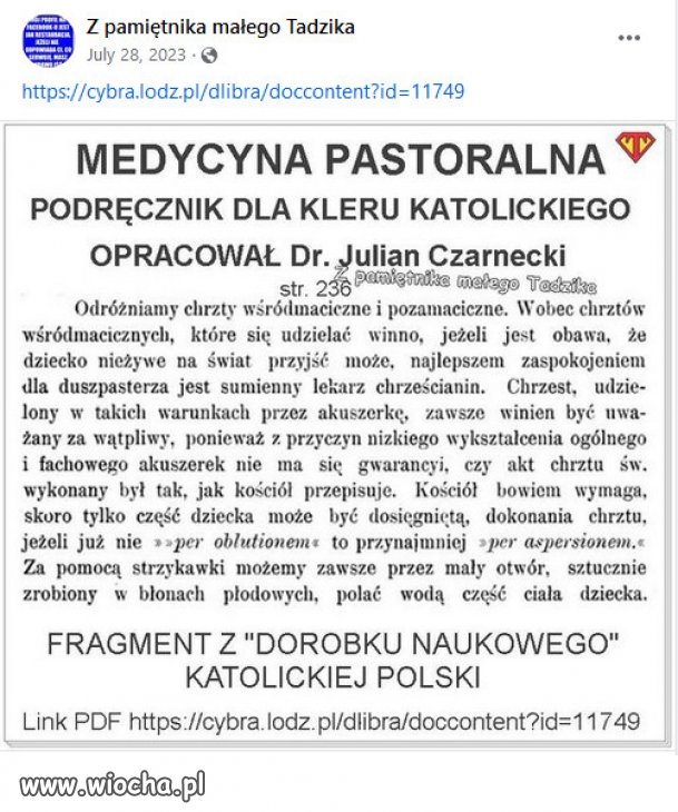Bez sekty kosciola nie bylo by "dorobku naukowego"