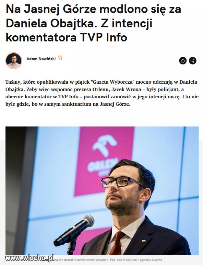 "Pozdrawiam! Z Bogiem!" – dodał Wrona.